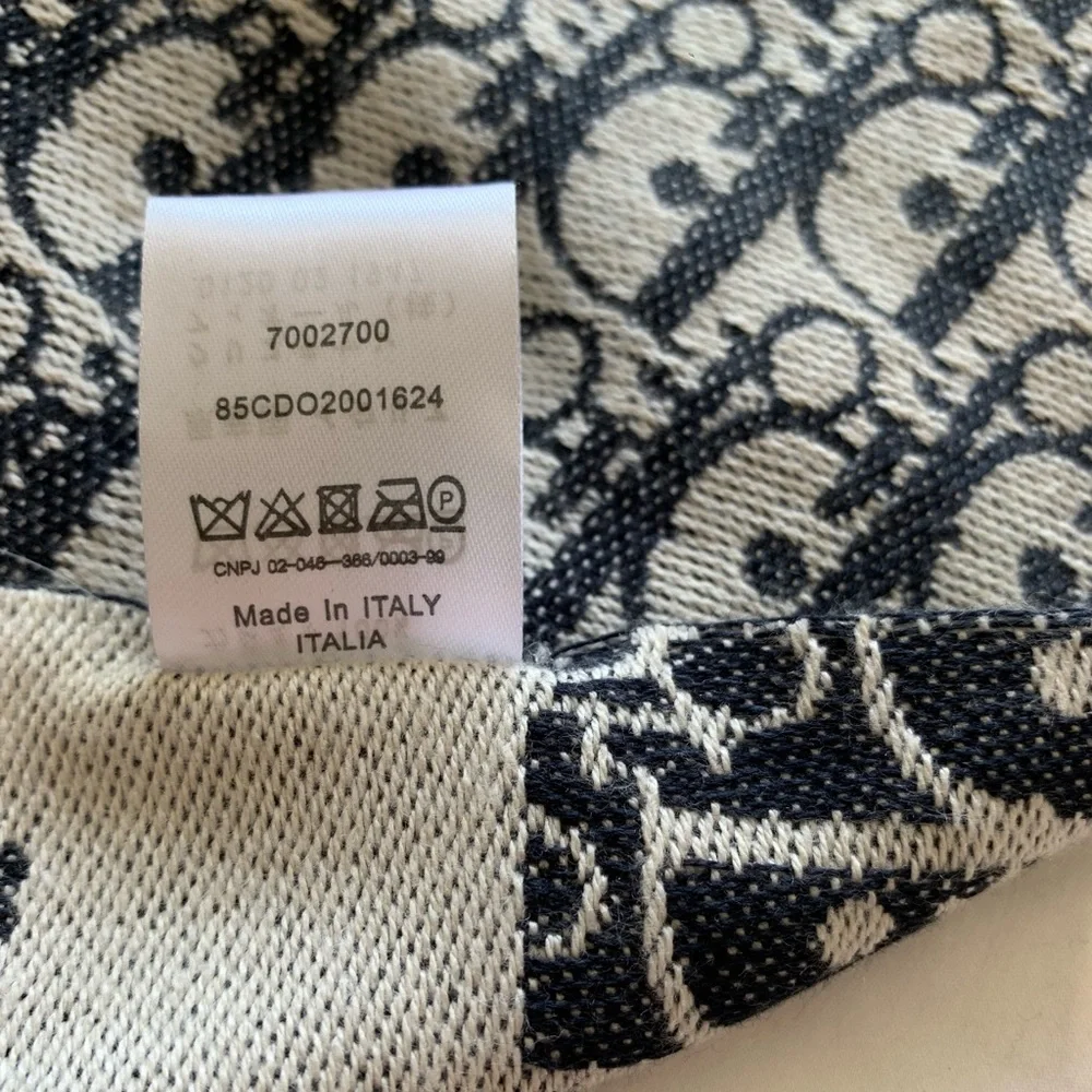Authentic Christian Dior Oblique Bleu Marine Scarf